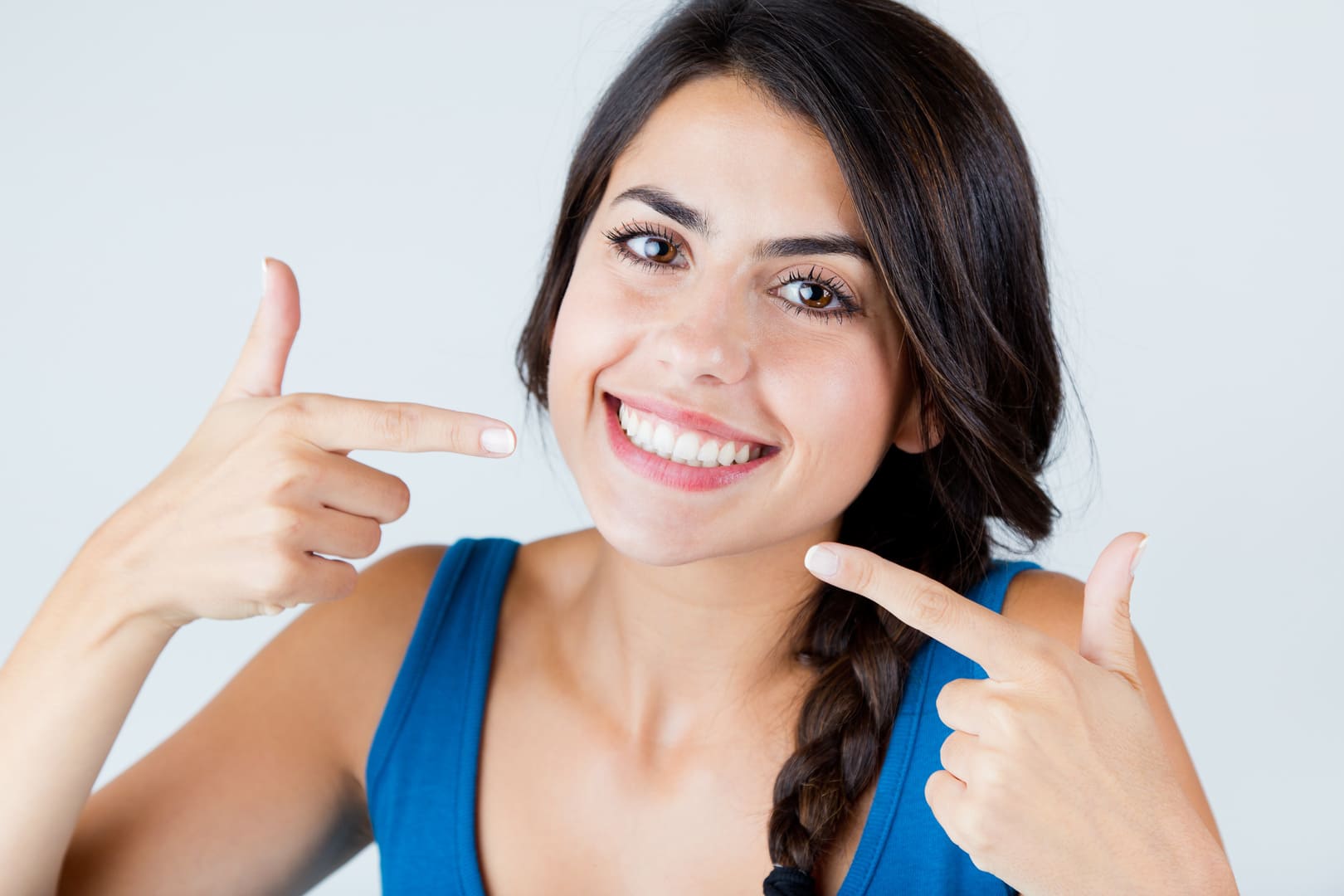 Crown lengthening procedure showing gum tissue reshaped to expose more tooth structure